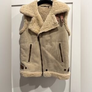 Coach leather and shearling vest